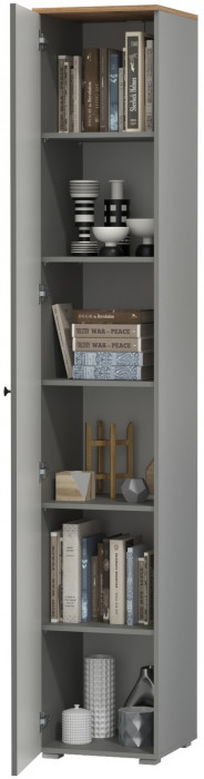 Остин 13.227 Шкаф-пенал, цвет серый графит/дуб крафт золотой, ШхГхВ 40х41,8х229,8 см., универсальная сборка