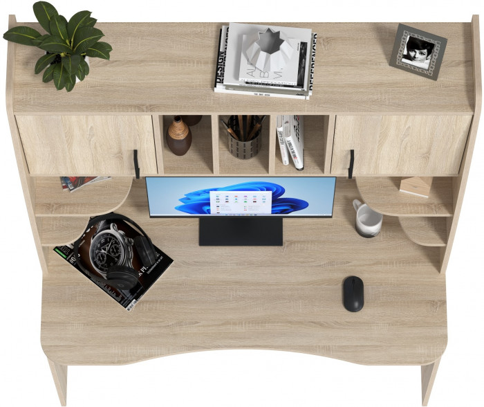 Стол рабочий 6-0604дубсон Бета, цвет дуб сонома, ШхГхВ 120х60,5х183,5 см.