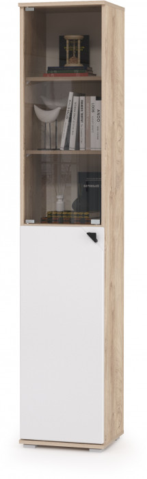 КР100 Бостон № 52, дуб эндгрейн элегантный/фасады МДФ милк рикамо софт, 13.154+13.155+13.155+13.155+13.155+13.155+13.154, 270,2х35,1х194,4 см, ун. сб.