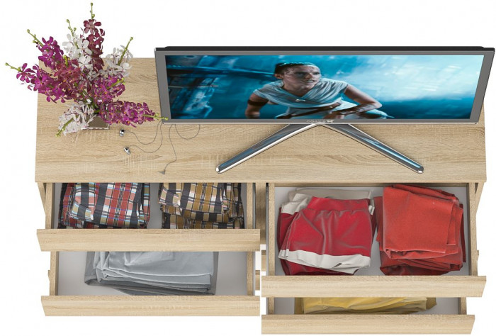 Мори Комод МК1380.6, цвет дуб сонома, ШхГхВ 138х41х73 см.