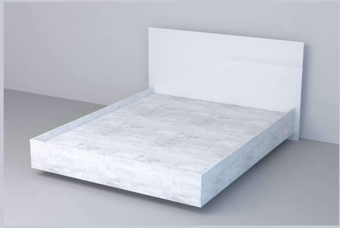 Кровать 1,6 арт.031 (ЛДСП) ЛН. (Дуб Крафт Золотой/Белый Глянец)