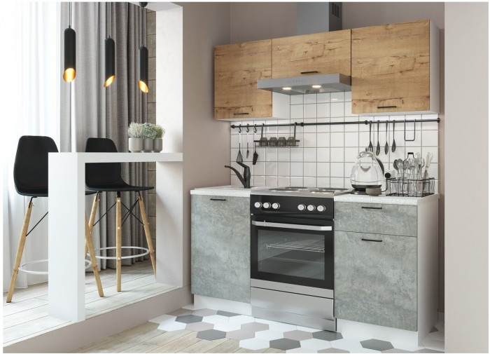 Кухонный гарнитур ЛДСП Дуся 1600, Белый бриллиант/Белый