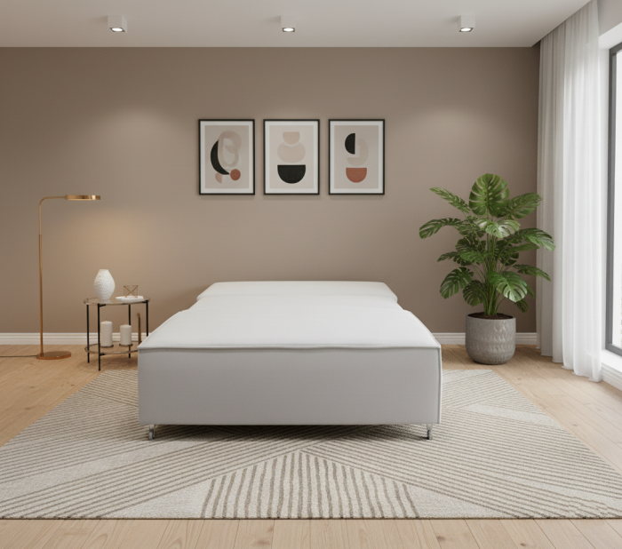 Диван-аккордеон Лофт мини 140х200, велюр серый