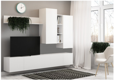 Гостиная Сканди (Белый / Белый глянец)