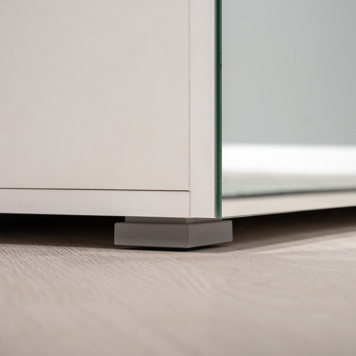 Октава 13.338 Шкаф для одежды, цвет белый шагрень/дуб крафт золотой/фасады МДФ белый шагрень и зеркало, ШхГхВ 64,4х35,3х197,6 см.