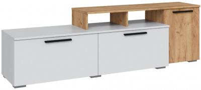 Тумба ТВ малая Альберо, Белый/Крафт золотой