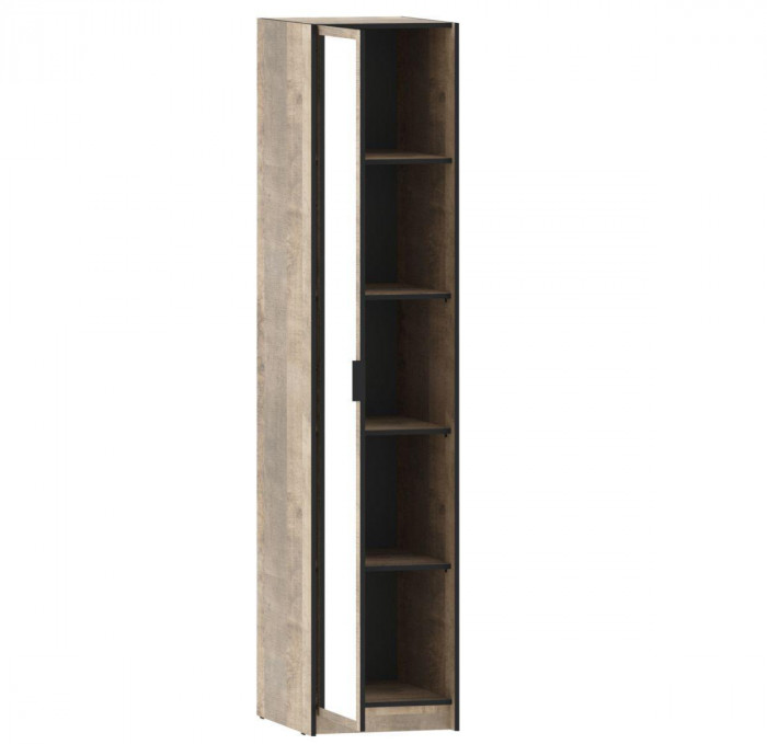 НМ 014.02 Шкаф для одежды с зеркалом Фолк Дуб Гранж песочный