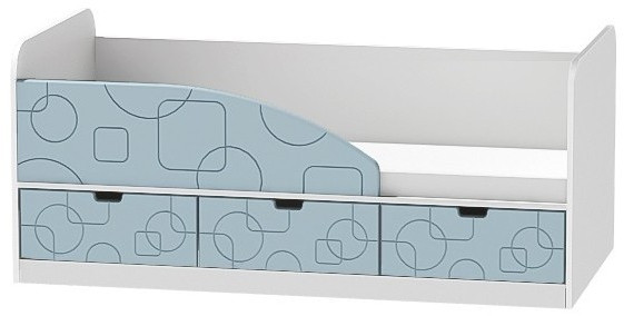 Кровать Бриз-4 80х160 Квадрат (Ирис/Белый/Левый)