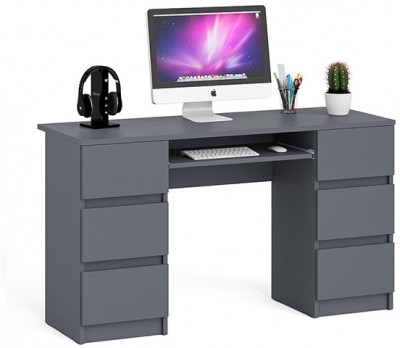 Мори Стол компьютерный МС-2, цвет графит, ШхГхВ 135,4х50х76,6 см.