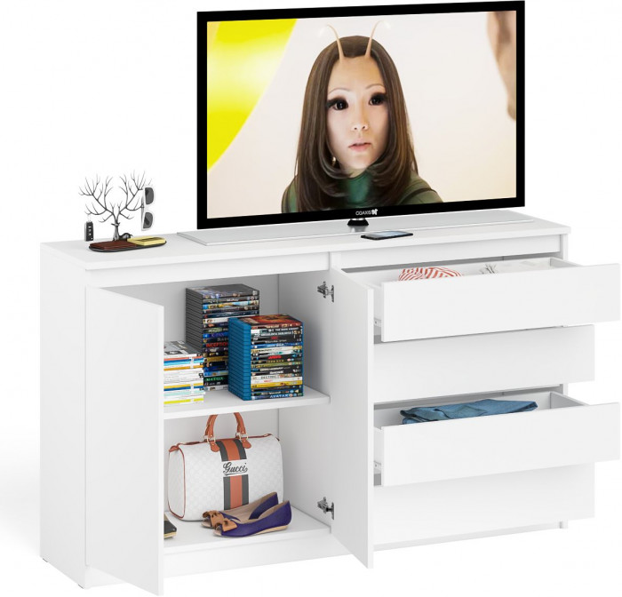 Мори Комод МК1600.1, цвет белый, ШхГхВ 160,4х41х94 см., НЕ универсальная сборка