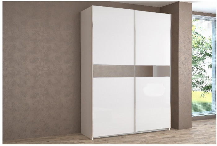 Шкаф-купе Иннэс-5 1600 Ф4/Ф4, Белый глянец
