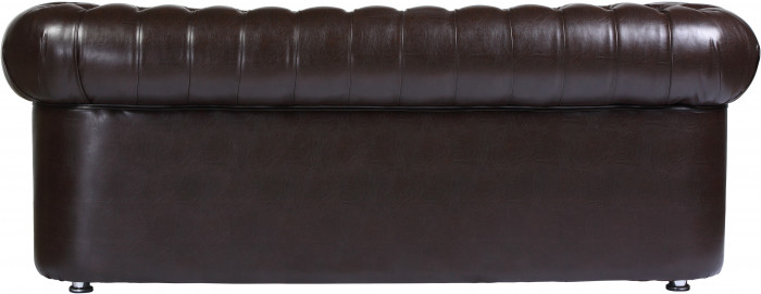 Диван кожаный коричневый, прямой 3-х местный, для дома, офиса, гостиной, кабинета Честер