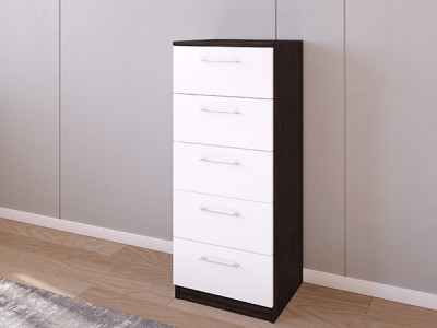 Комод 02/23 45х40х110 Венге/Белый