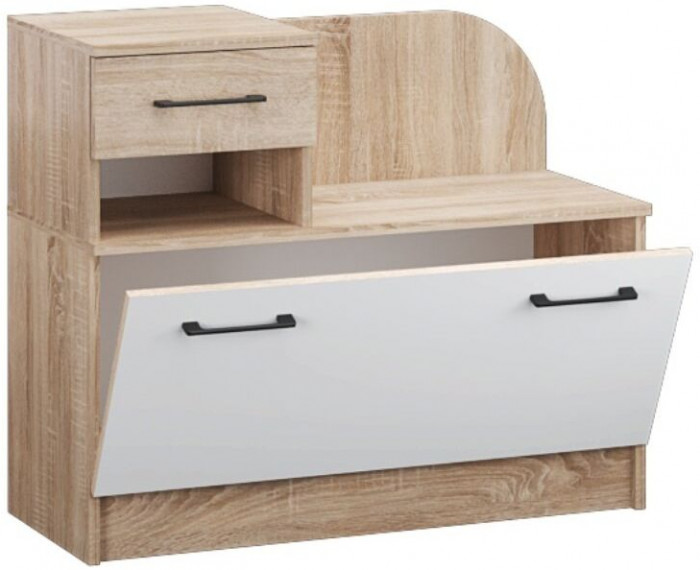 Денвер тумба под обувь дуб сонома/Белый