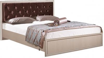 Кровать двуспальная 06.121-01 Габриэлла (1400) с ортопедическим основанием вудлайн кремовый/сандал белый