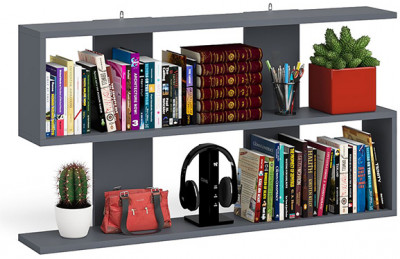 Мори Полка 1200, цвет графит, ШхГхВ 120х21х64,8 см., универсальная сборка