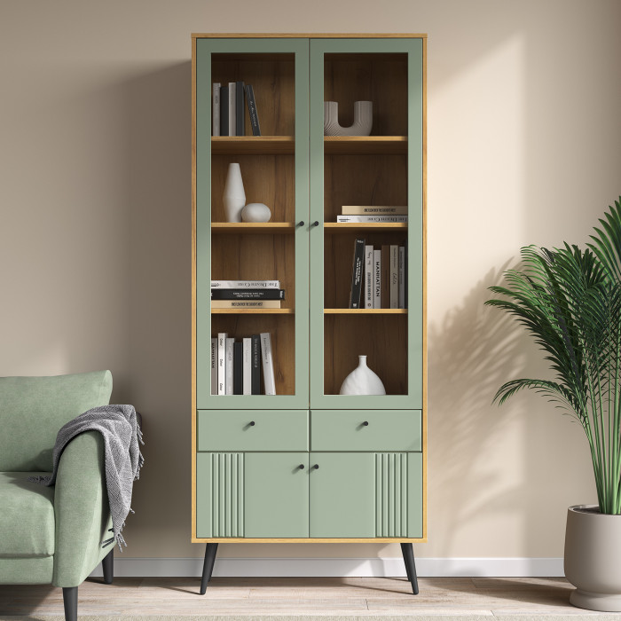 Шкаф-витрина 2-х дверная Вега Саксония