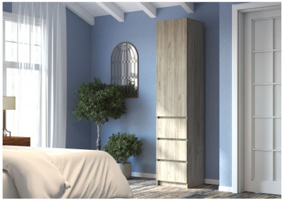 БОХО Шкаф ШК-003 однодверный с 3 ящиками