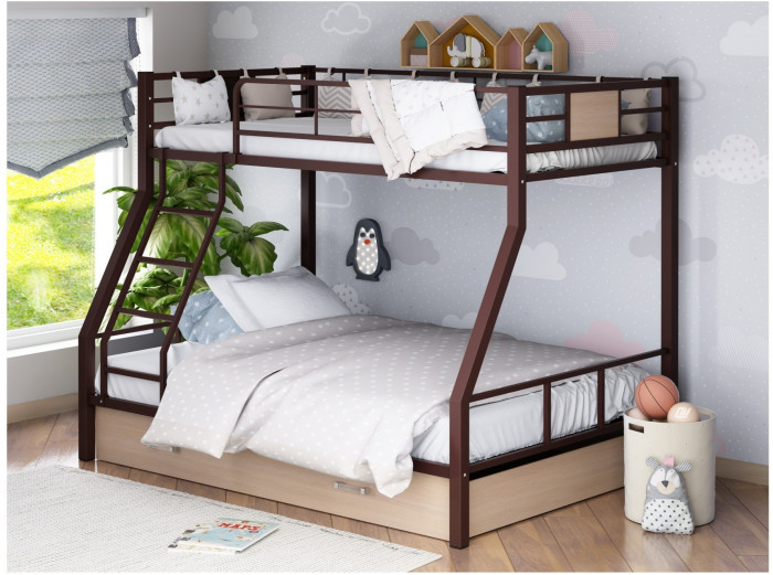 Двухъярусная кровать Гранада-1Я (Черный, Венге)