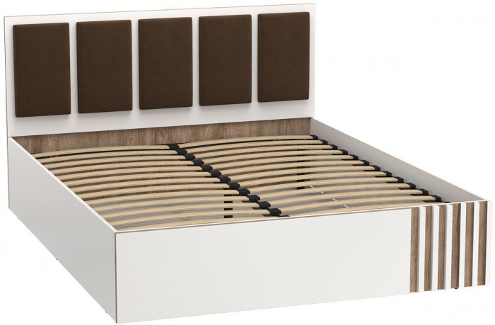 Кровать 51.19 Либерти с основанием 1600 Белый / Дуб Каньон