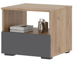 Хелен ТБ 01 Тумба прикроватная (0,502х0,442х0,460) серый графит/дуб крафт золото