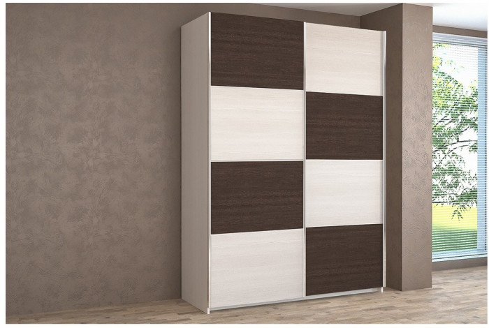 Шкаф-купе Иннэс-5 1400 Ф1/Ф1, Белый глянец