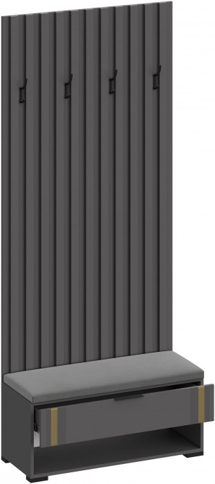 Модульная Прихожая Эмэ, набор №8, Графит/Графит золото, Simple 27