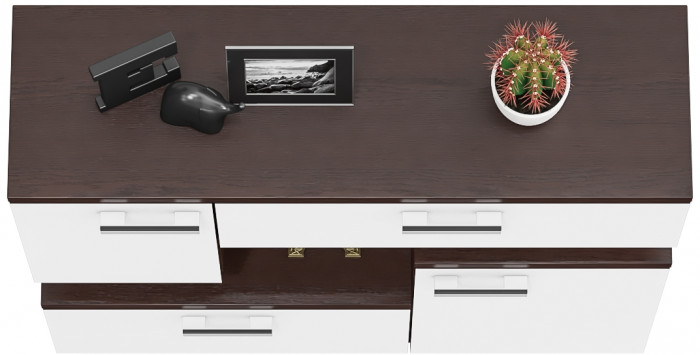 Тумба ТВ С-МД-С1-1000, цвет венге/белый шагрень, ШхГхВ 100х30х93 см., НЕ универсальная сборка