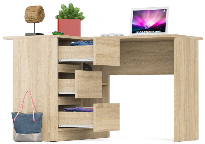 Мори компьютерный стол МС-16 левый, дуб сонома
