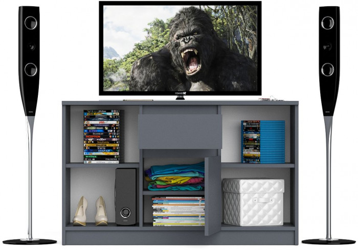 Мори Тумба ТВ МТВ1204.1, цвет графит, ШхГхВ 120,4х41х73 см.