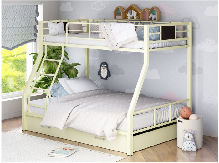 Двухъярусная кровать Гранада-1Я (Слоновая кость, Венге)