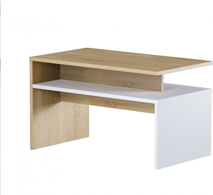 КР100 Лайт Стол журнальный 03.235, цвет дуб сонома/белый, ШхГхВ 70х40х41,7 см.(кр96)