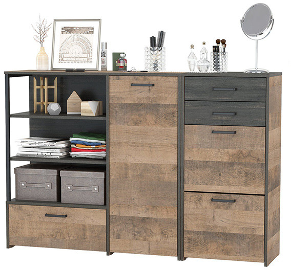 Трувор 13.241.06 Тумба для обуви + 13.307.01 Комод, дуб гранж песочный/интра