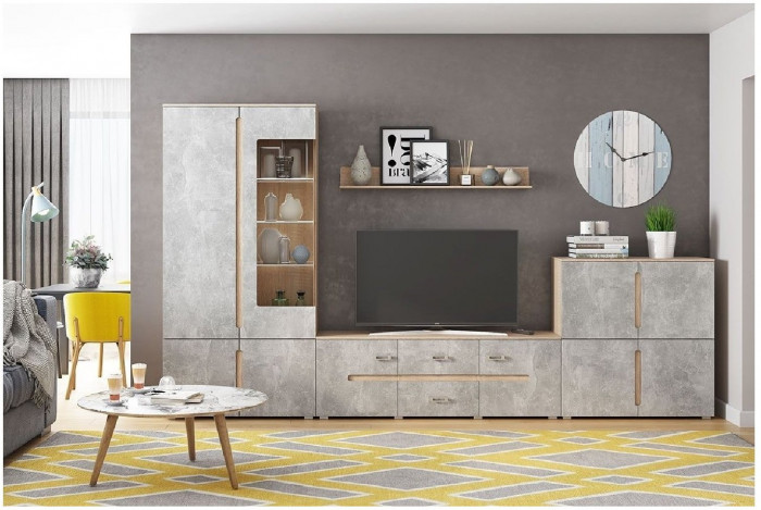 Гостиная Ким, вариант №1 (Венге / Белый глянец)