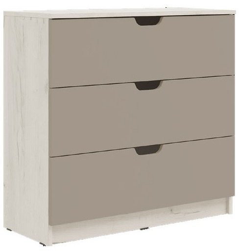 Юниор-4 Комод 3 ящика (800) (Шарли бриз, Крафт белый)