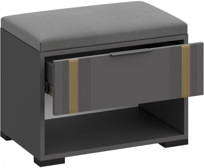 Модульная Прихожая Эмэ, набор №9, Графит/Графит золото, Simple 27