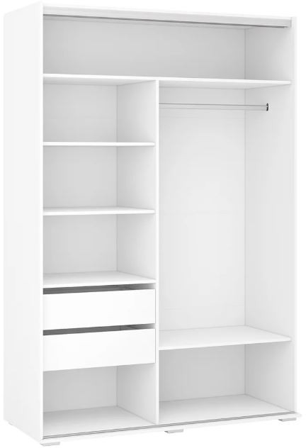 шкаф-купе Оскар-2 1,5м белый/глянец белый