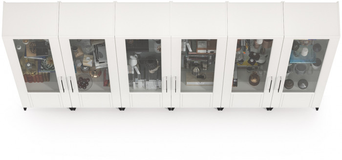 Валенсия Гостиная № 132, цвет ЛДСП белый шагрень/МДФ белый шагрень, ШхГхВ 330х38,1х225,2 см.