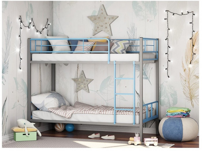 Двухъярусная кровать Севилья-2.01 комби (Салатовый, Серый)