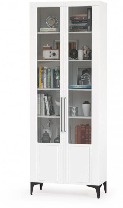 Валенсия Гостиная № 133, цвет ЛДСП белый шагрень/МДФ белый шагрень, ШхГхВ 304,1х38,1х225,2 см., универсальная сборка