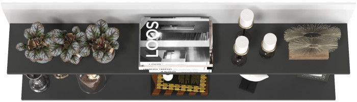 Сидней 16.486 Полка 2 штуки, цвет белый/чёрный, ШхГхВ размер каждой полки в отдельности: 129,9х21,6х24 см.