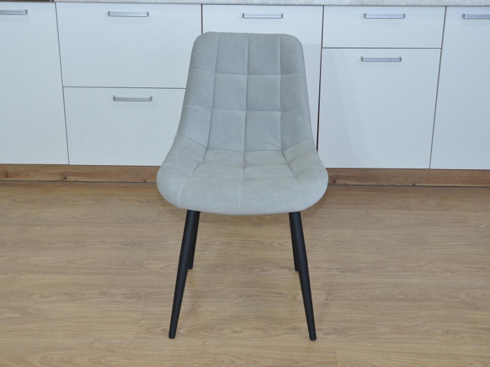 Стул Р / черный /велюр светло-серый