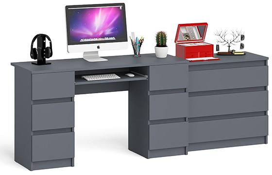 Мори компьютерный стол МС-2 + Комод МК800.1, графит
