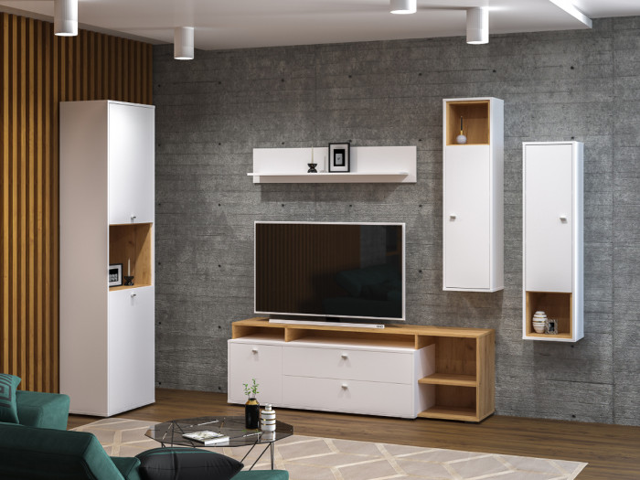 Бэль № 02, цвет дуб крафт золотой/белый премиум, ШхГхВ 171х43х180 см., НЕ универсальная сборка