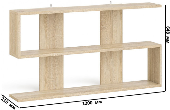 Мори компьютерный стол МС-16 правый + Комод МК1200.10 + Полка 1200, дуб сонома
