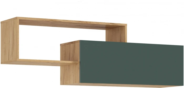 Норд Полка 2-х ярусная, Крафт золотой/Изумрудный