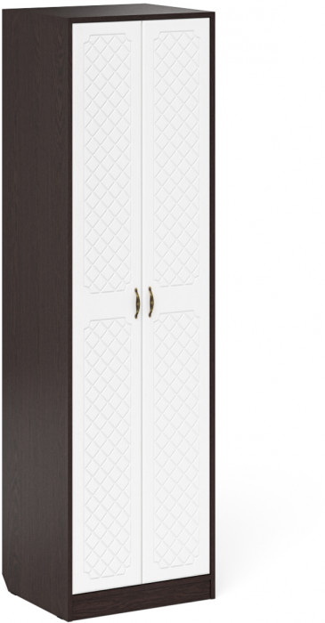 Прихожая П-6 Компоновка № 12, венге/фасады МДФ белое дерево фрезеровка ромб