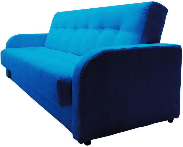 Раскладной диван-кровать, прямой, книжка, цвет синий, велюр, Лондон Люкс 120