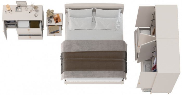 Афина Спальня 37-1600, кашемир серый