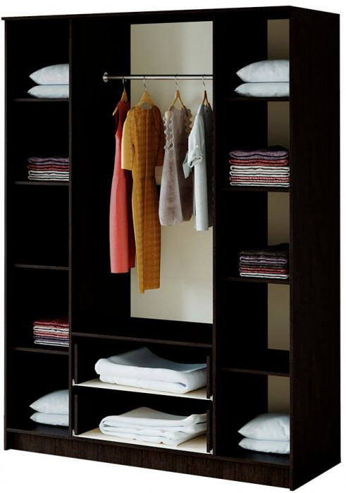 "Фиеста" шкаф 4-х створчатый (1600х2216х610) венге/лоредо